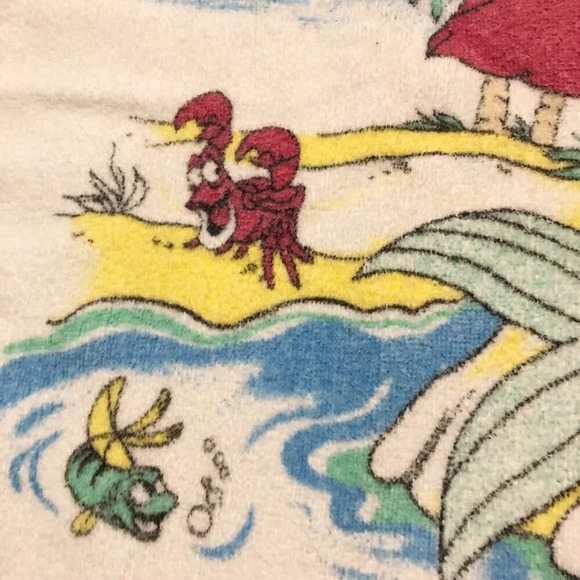 Vintage Disney Little Mermaid Towel Franco Cotton 43.5  x 22 Inch Taiwan - Picture 4 of 16
